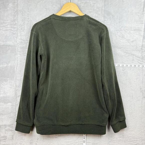 Adidas Originals Toronto Logo Fleece Sweatshirt Dark Green Sherpa Y2K Size L - Picture 3 of 7